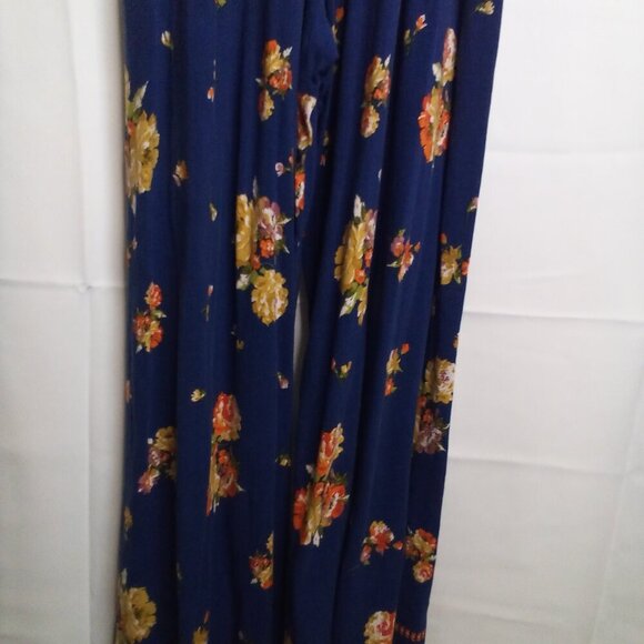 Band Of Gypsies Romper Jumpsuit Women S Short Sleeve Pants Boho Floral Blue - Picture 15 of 15